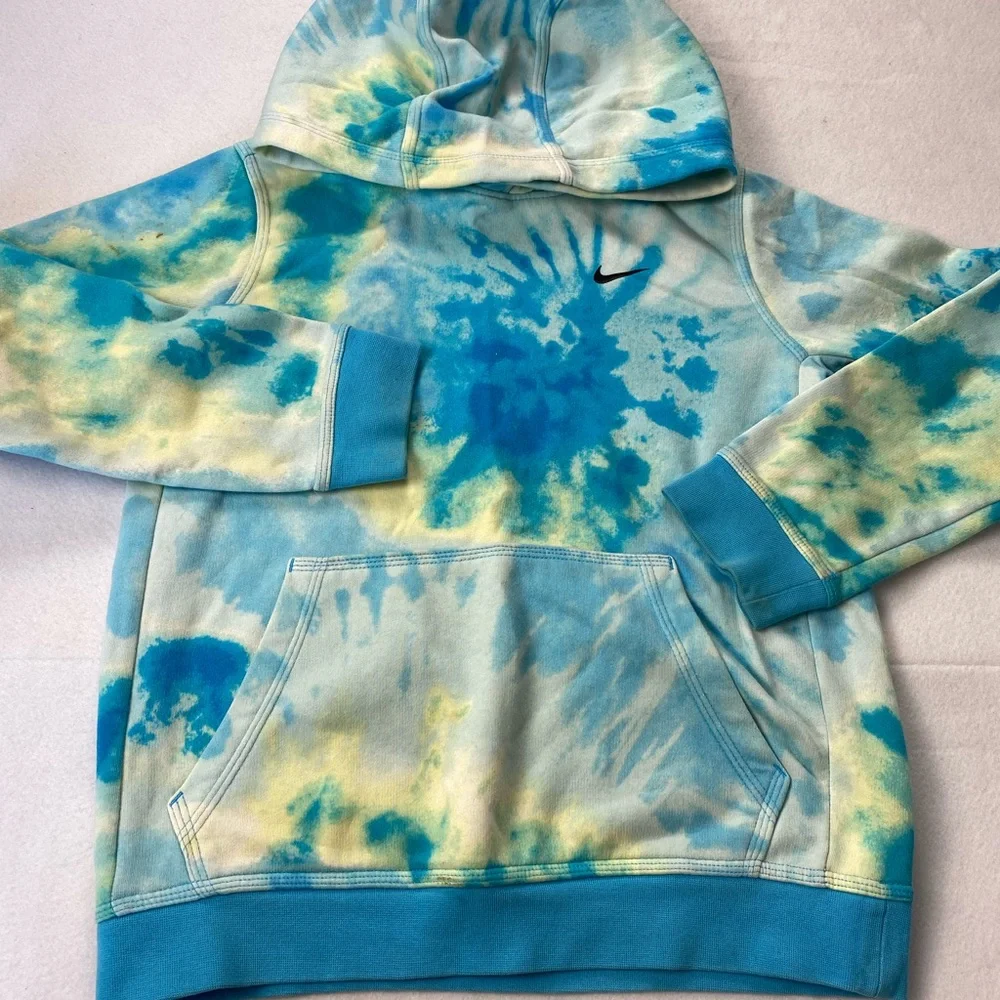 Nike Kids Tie-Dye Hoodie - Blue and Yellow Size 10/12